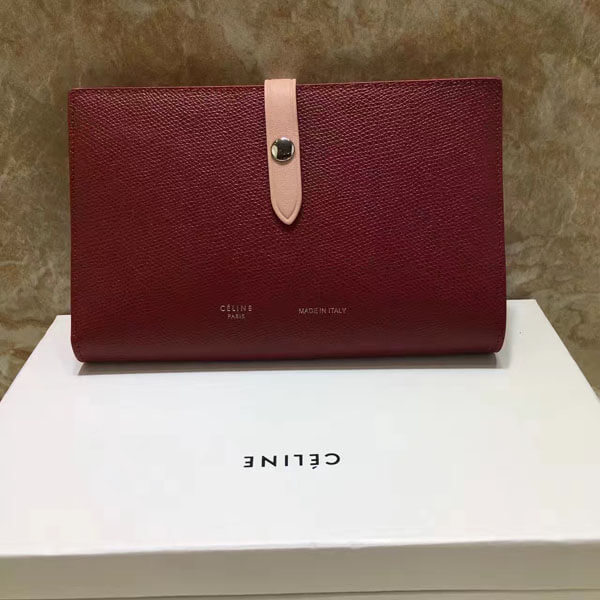 2017最新作大人気！セリーヌ コピー ストラップ長財布 17SS新色 RED